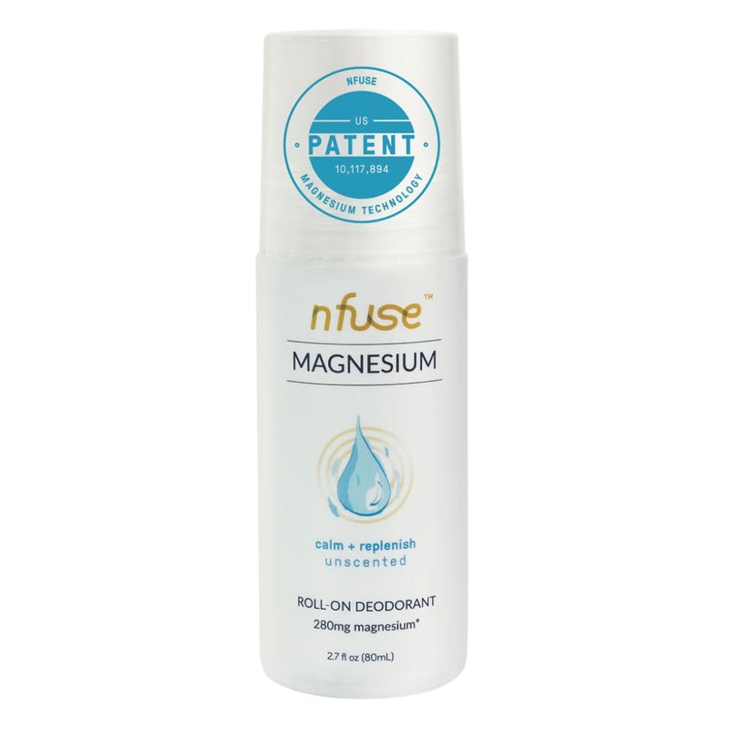 nfuse Natural Magnesium Roll-on Deodorant - Patented Magnesium Delivery Technology - Fragrance Free - Aluminum Free - Unscented: Calm + Replenish - Image 1